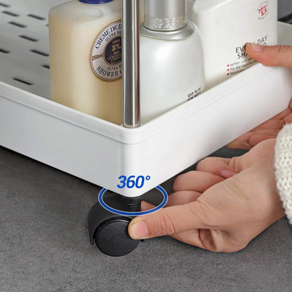 SONGMICS kapea 4-tasoinen säilytyskärry pyörillä – keittiöön ja kylpyhuoneeseen (40 × 12,5 × 86 cm)