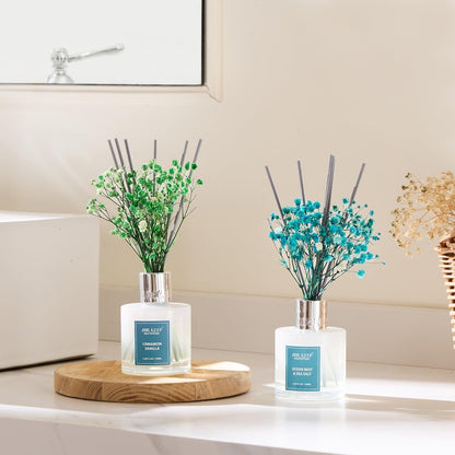 Reed Diffuser Set (3.38 fl oz) – Clean Linen Scent with 8 Sticks, Home Fragrance for Bathroom & Shelf Decor - Easiley - B0DCJ3RZC3