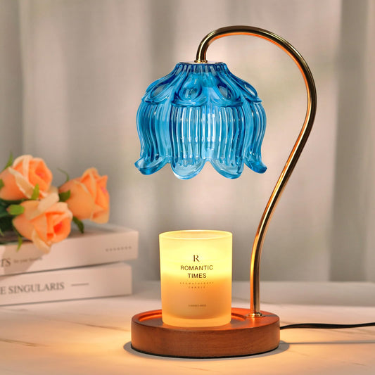 Dimmable Flower Candle Warmer Lamp – Vintage Lotus Design with Timer, Unique Gift for Women & Mom.