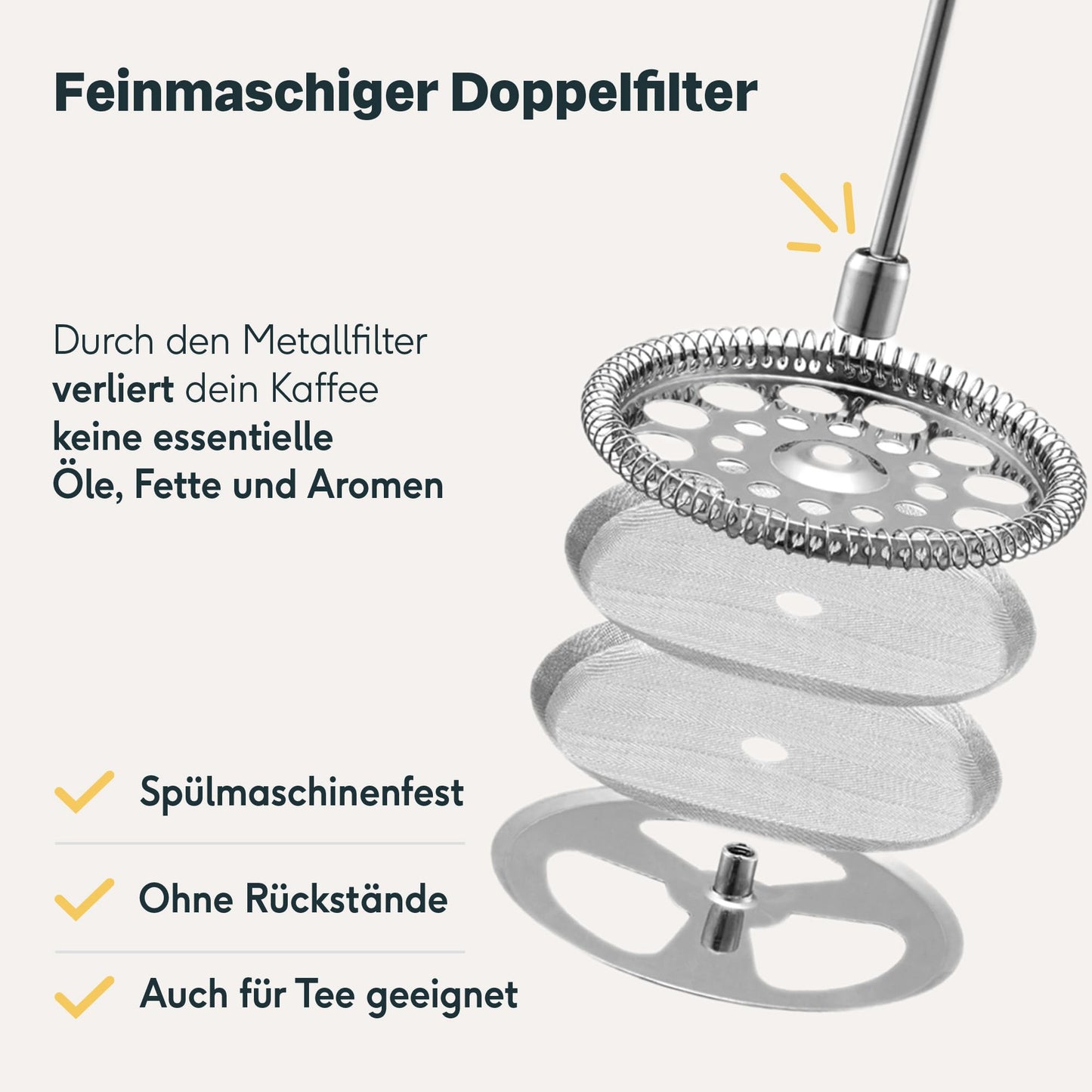 SILBERTHAL Kaffeemühle Manuell Kegelmahlwerk - Verstellbarer Mahlgrad von grob bis fein - Handmühle aus Edelstahl und Glas - Ideale Geschenkidee