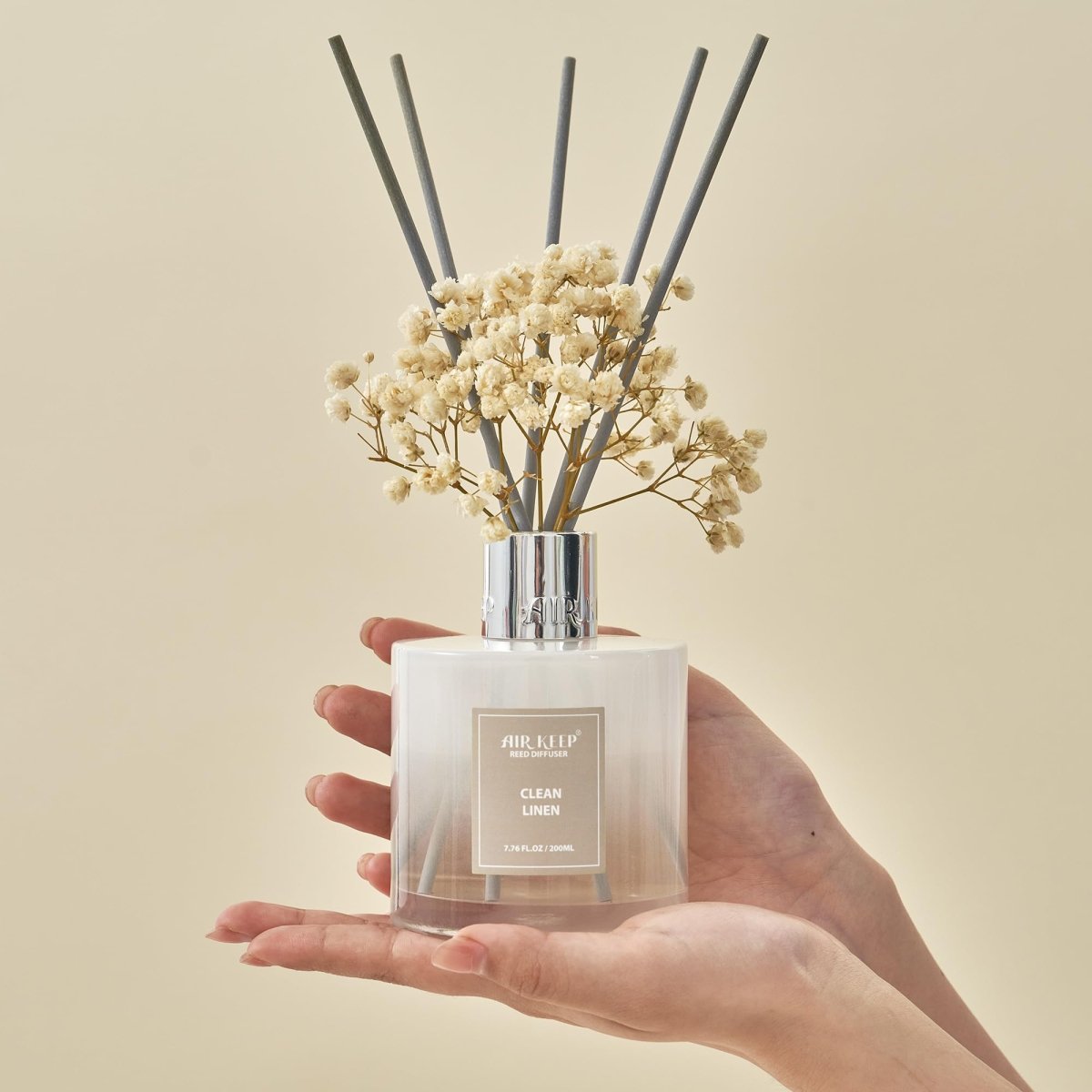 Reed Diffuser Set (3.38 fl oz) – Clean Linen Scent with 8 Sticks, Home Fragrance for Bathroom & Shelf Decor - Easiley - B0DCJ3RZC3