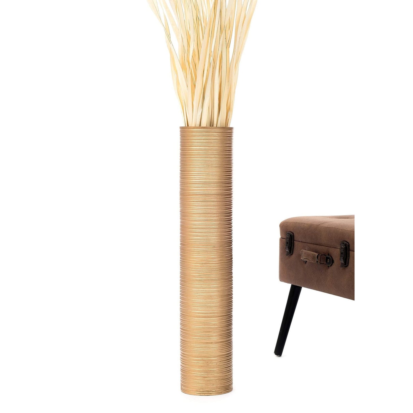 Puinen lattiamaljakko pampaheinille & oksille, 70 cm