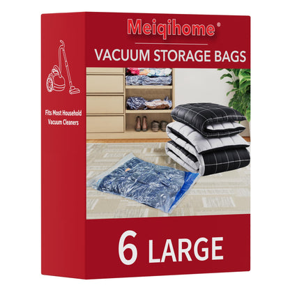 MEIQIHOME 16-Pack Vacuum Storage Bags with Electric Pump – 4J/4L/4M/4S for Clothes, Travel & Moving