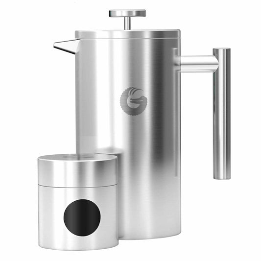 Coffee Gator French Press Coffee Maker 1L – Insulated Stainless Steel with Travel Canister