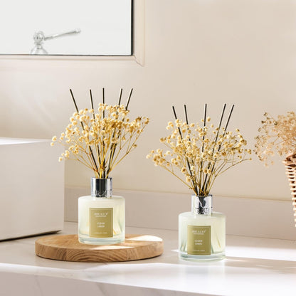 Reed Diffuser Set (3.38 fl oz) – Clean Linen Scent with 8 Sticks, Home Fragrance for Bathroom & Shelf Decor - Easiley - B0DCJ3RZC3