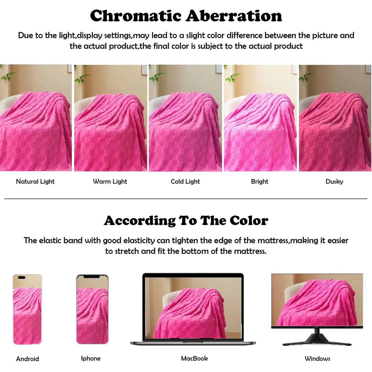 NEWCOSPLAY Super Soft King Blanket – Pink Checkered Flannel Fleece, Lightweight & Silky, All-Season Bed Throw (90"x110").