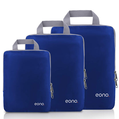 Eono Essentials Compressible Packing Cubes – 4/6-Piece Travel Luggage Organiser Set