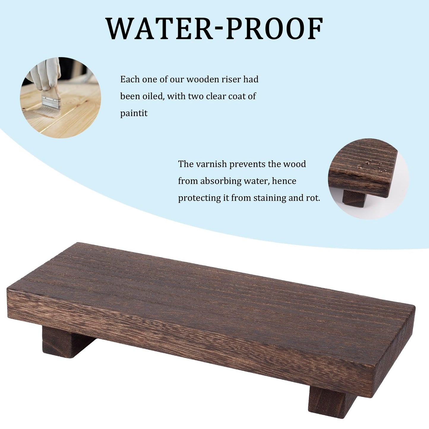 Small Wooden Tray Pedestal Stand