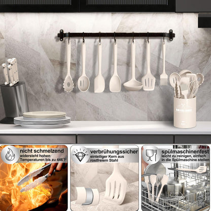 12-Piece Silicone Cooking Utensil Set with Holder – Non-Stick & Heat Resistant