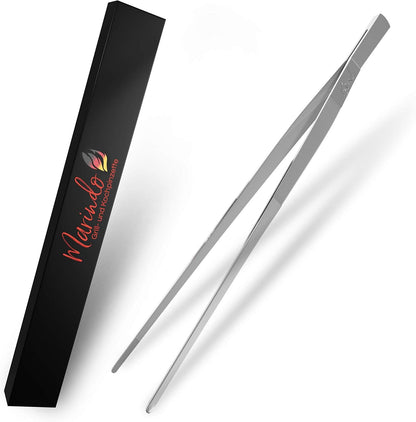Marindo® Stainless Steel Barbecue Tongs – 30 cm Cooking & Kitchen Tongs, Dishwasher Safe