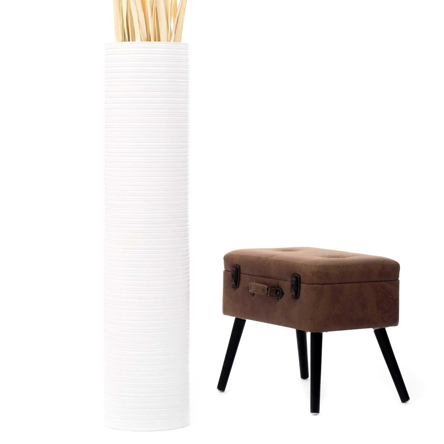 Puinen lattiamaljakko pampaheinille & oksille, 70 cm