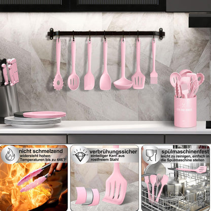 12-Piece Silicone Cooking Utensil Set with Holder – Non-Stick & Heat Resistant