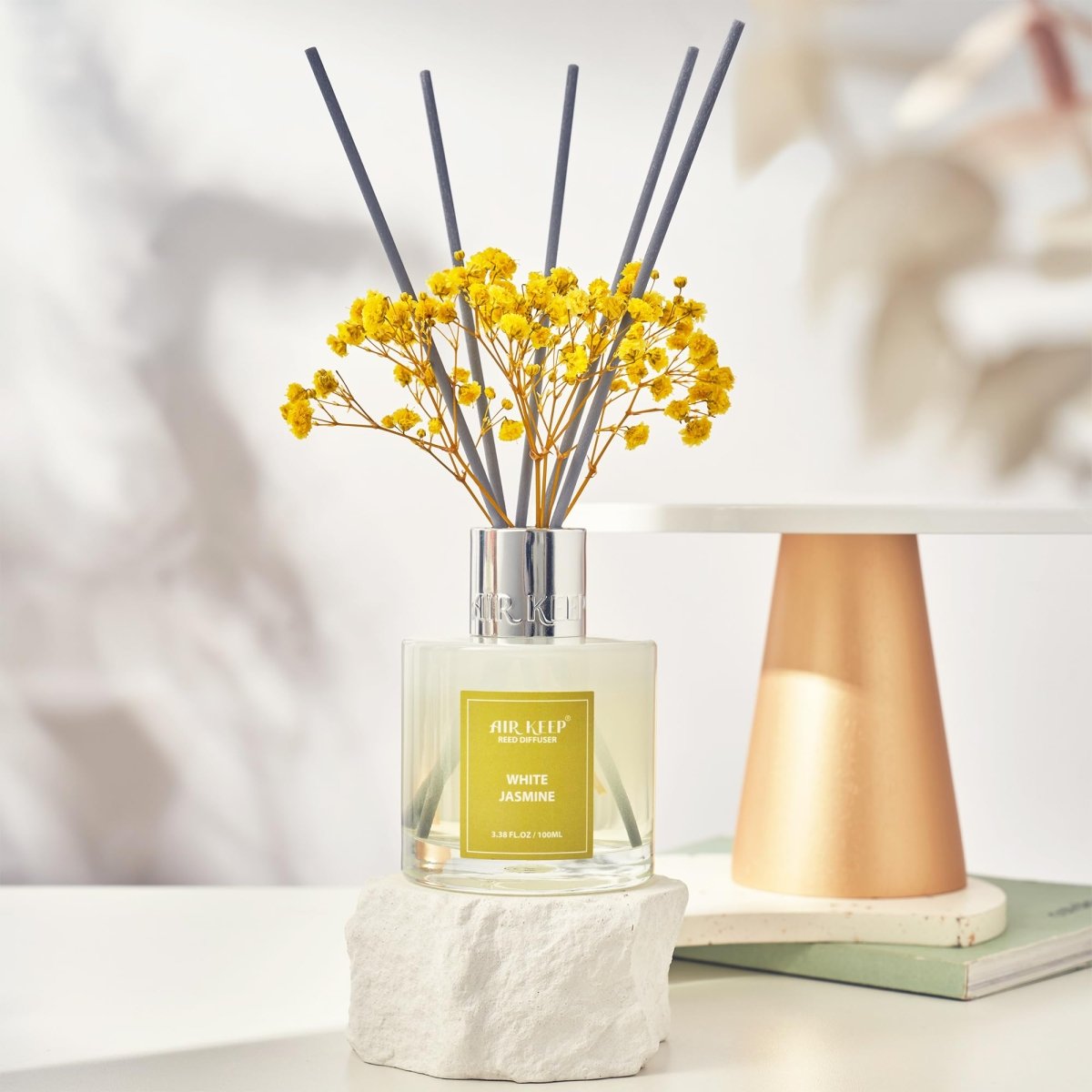 Reed Diffuser Set (3.38 fl oz) – Clean Linen Scent with 8 Sticks, Home Fragrance for Bathroom & Shelf Decor - Easiley - B0DCJ3RZC3