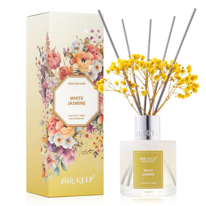 Reed Diffuser Set (3.38 fl oz) – Clean Linen Scent with 8 Sticks, Home Fragrance for Bathroom & Shelf Decor - Easiley - B0CTZWWJZ9