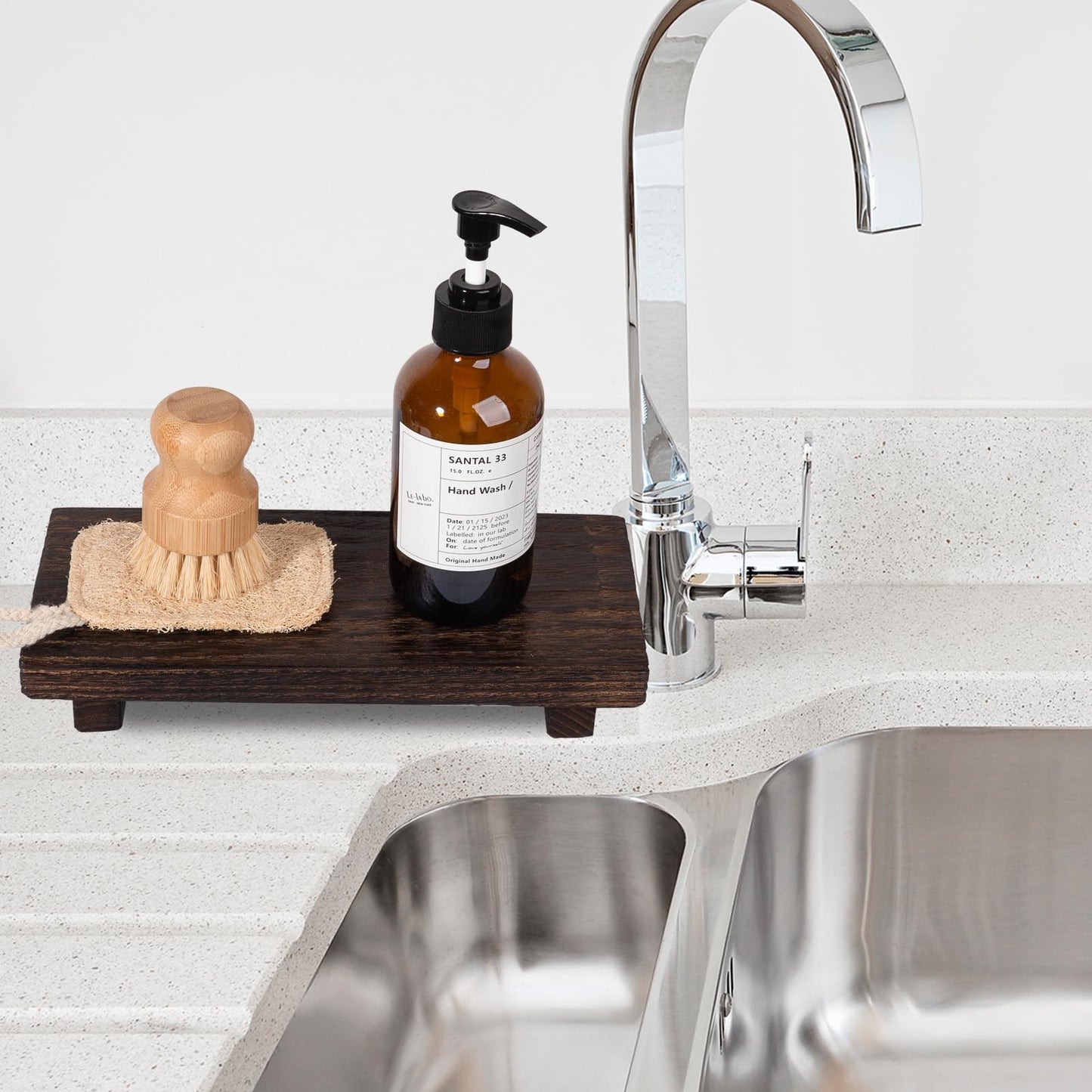 Small Wooden Tray Pedestal Stand