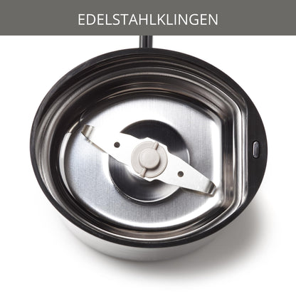 Krups F20342 Kaffeemühle und Gewürzmühle in Einem, Leistungsstarker Motor, Mahlgrad variabel, 75g Füllmenge, Schlagmesser aus Edelstahl, Sicherheitsdeckel, Anti-Rutsch-Füße, Schwarz