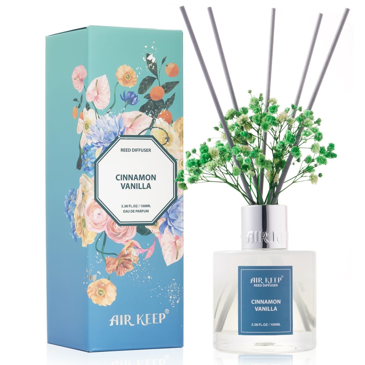 Reed Diffuser Set (3.38 fl oz) – Clean Linen Scent with 8 Sticks, Home Fragrance for Bathroom & Shelf Decor - Easiley - B0CTZS3YMM