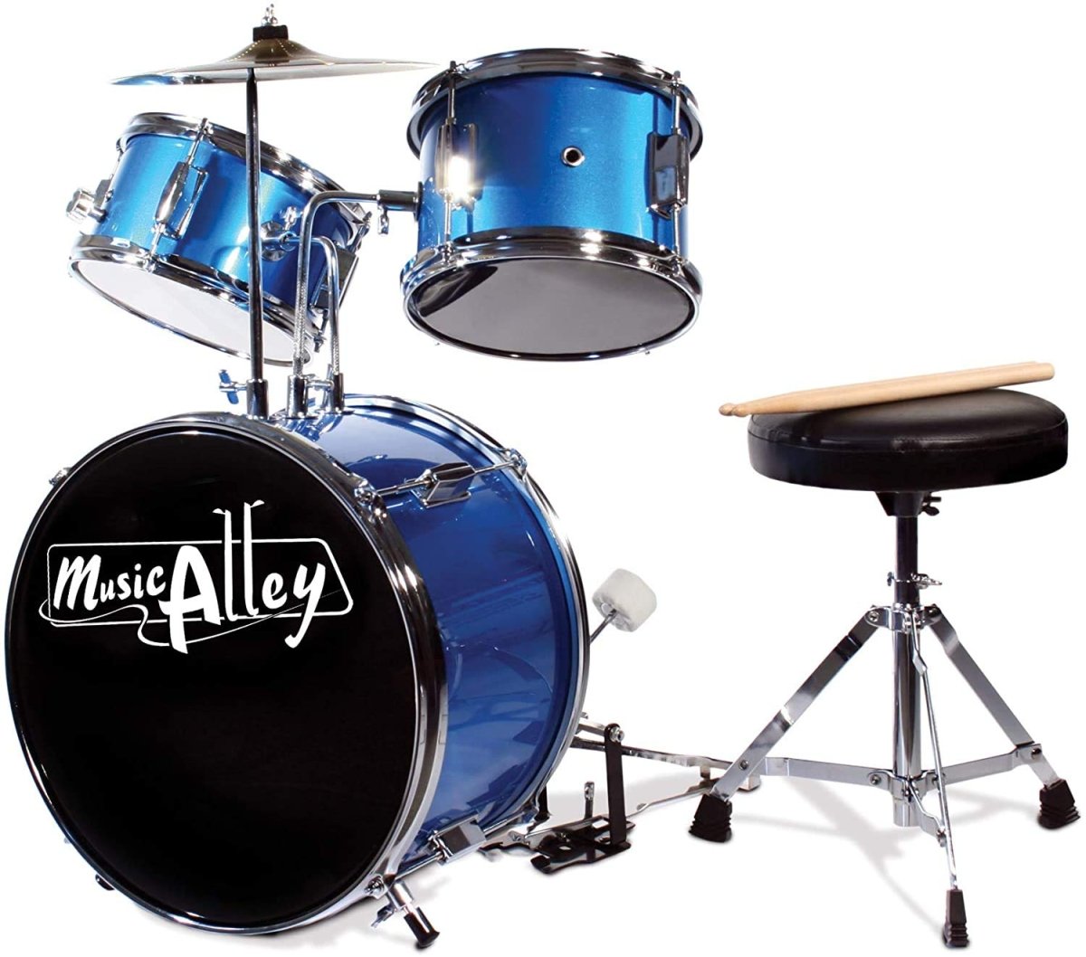 Music Alley Junior Drum Kit for Kids with Kick Drum Pedal, Drum Stool & Drum Sticks - Red - Easiley - B000GG4AUY