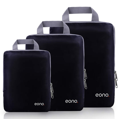 Eono Essentials Compressible Packing Cubes – 4/6-Piece Travel Luggage Organiser Set