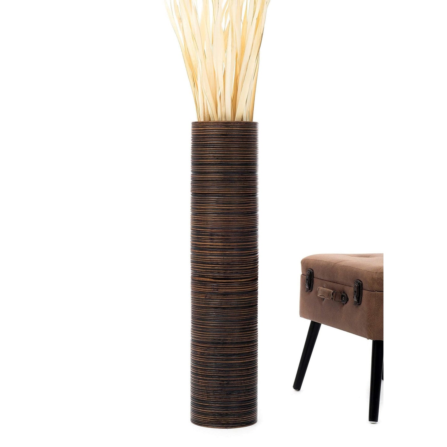 Puinen lattiamaljakko pampaheinille & oksille, 70 cm
