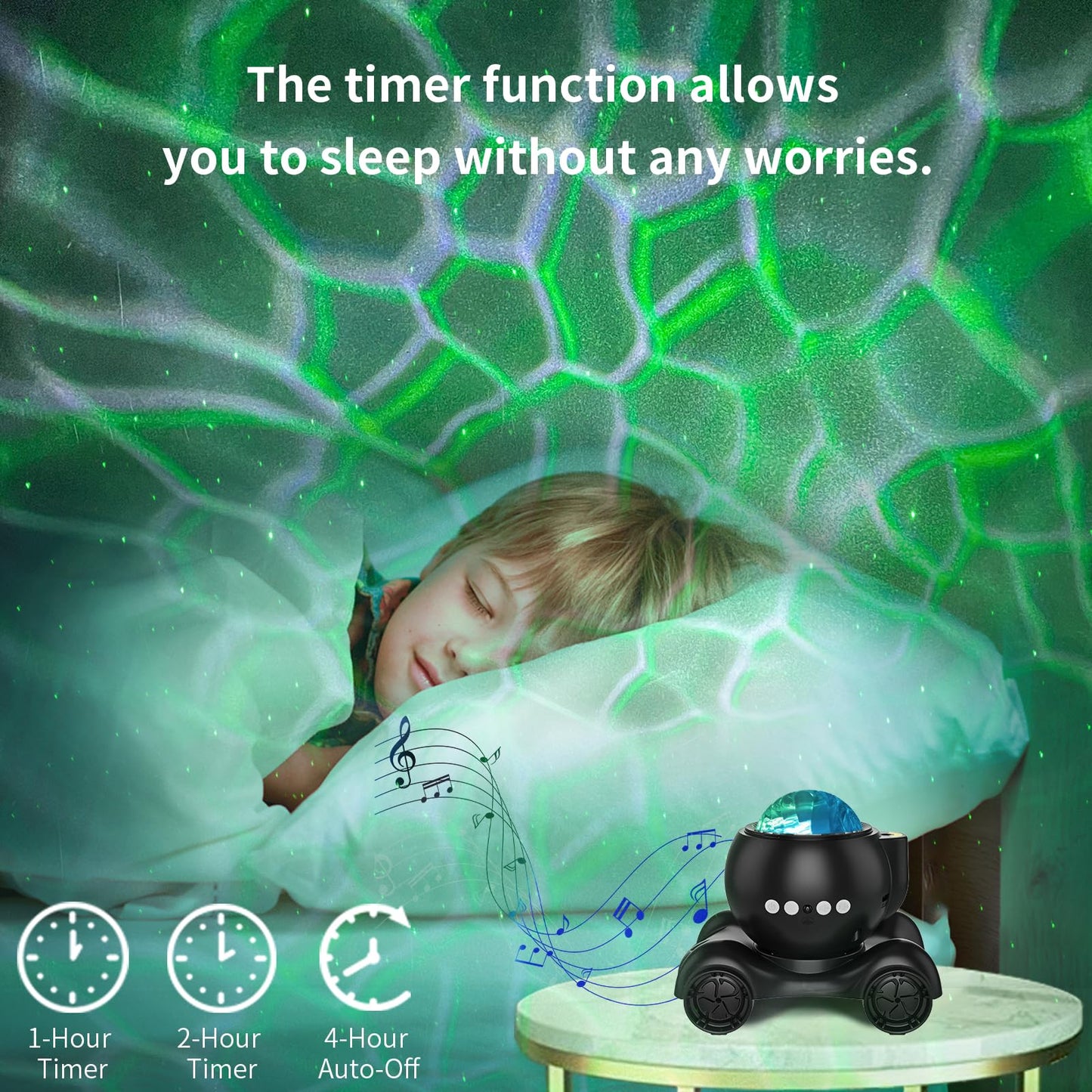 ENOKIK Galaxy Projector – Star & Aurora Night Light with Bluetooth Speaker & White Noise