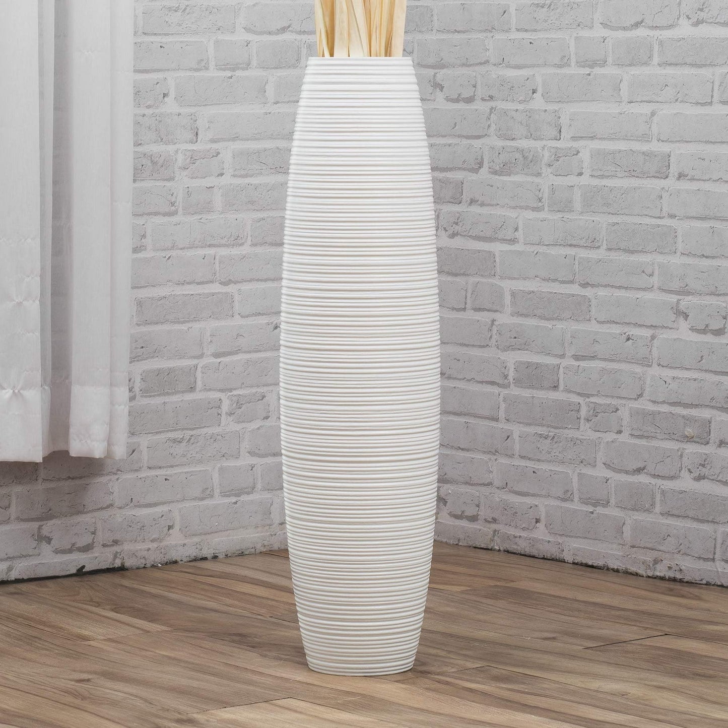 Suuri puinen lattiamaljakko, 70 cm