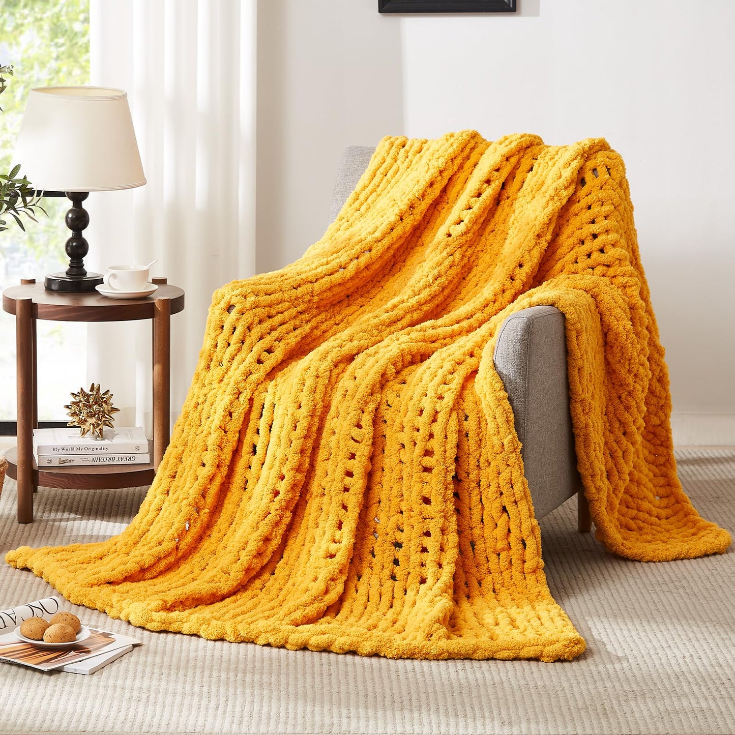 Handmade Chenille Chunky Knit Blanket – Ultra Soft & Stylish Throw