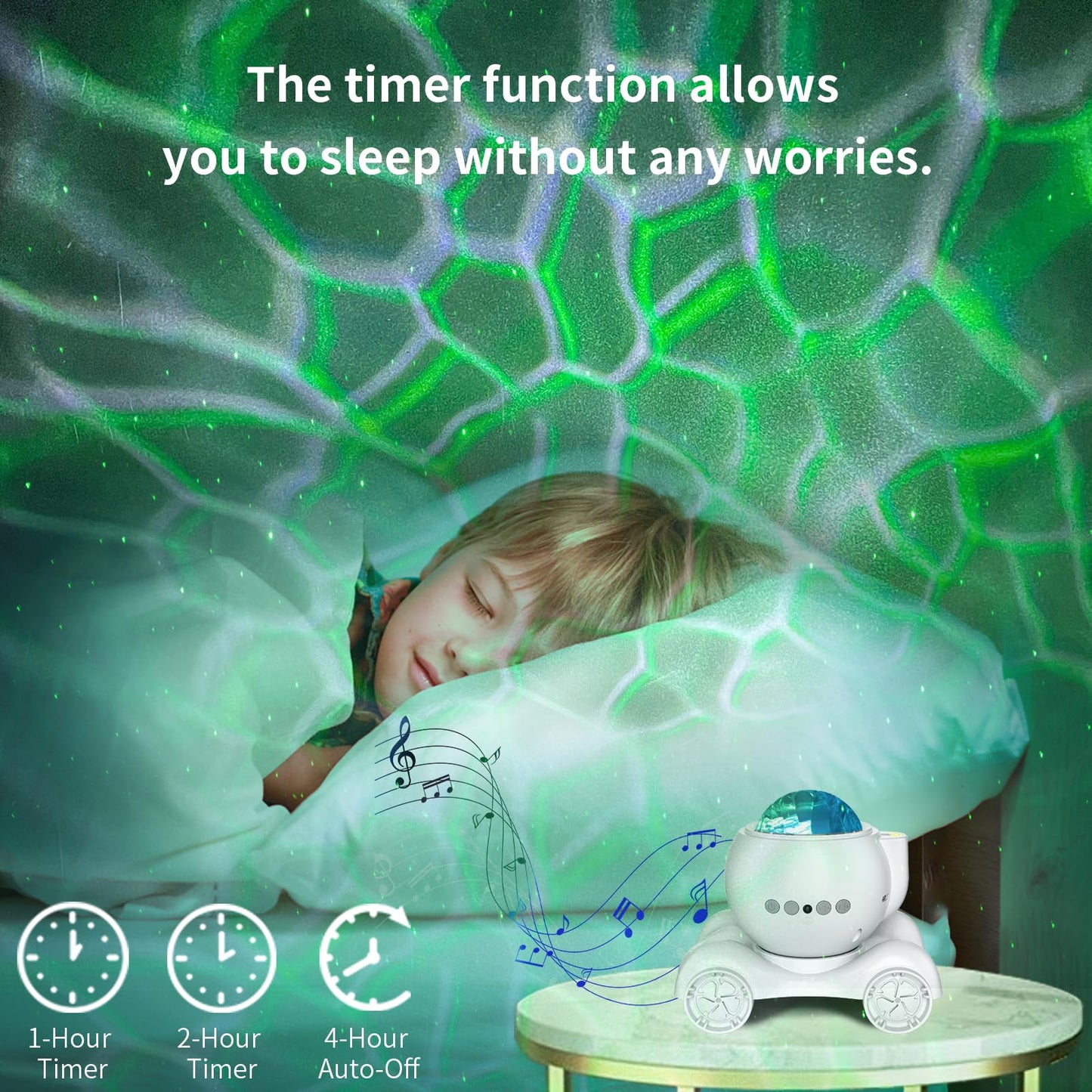 ENOKIK Galaxy Projector – Star & Aurora Night Light with Bluetooth Speaker & White Noise