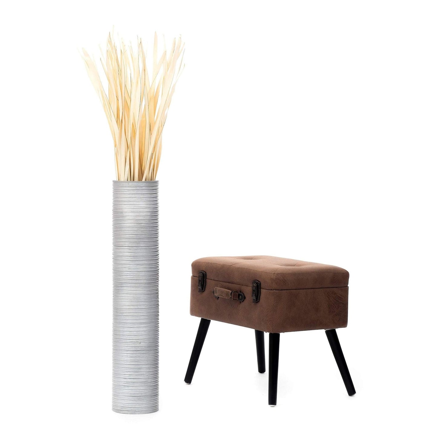 Puinen lattiamaljakko pampaheinille & oksille, 70 cm