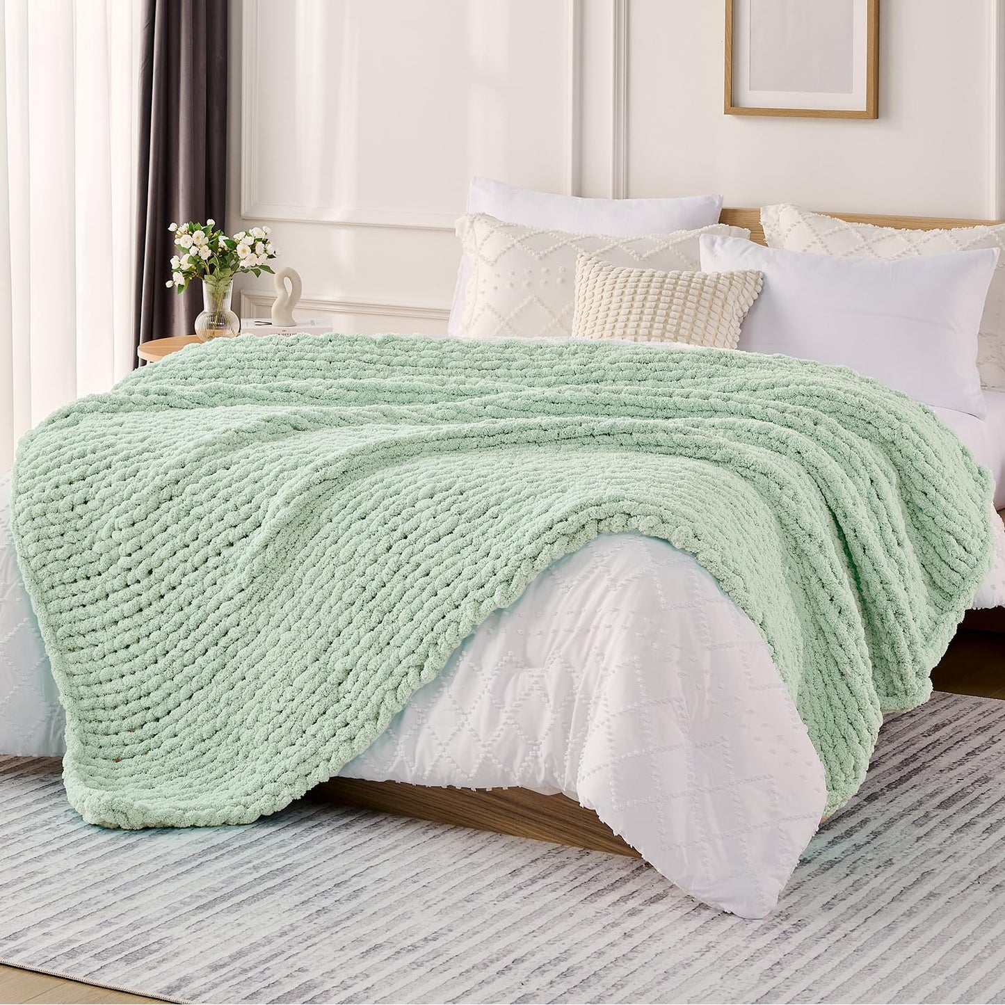 Handmade Chenille Chunky Knit Blanket – Ultra Soft & Stylish Throw