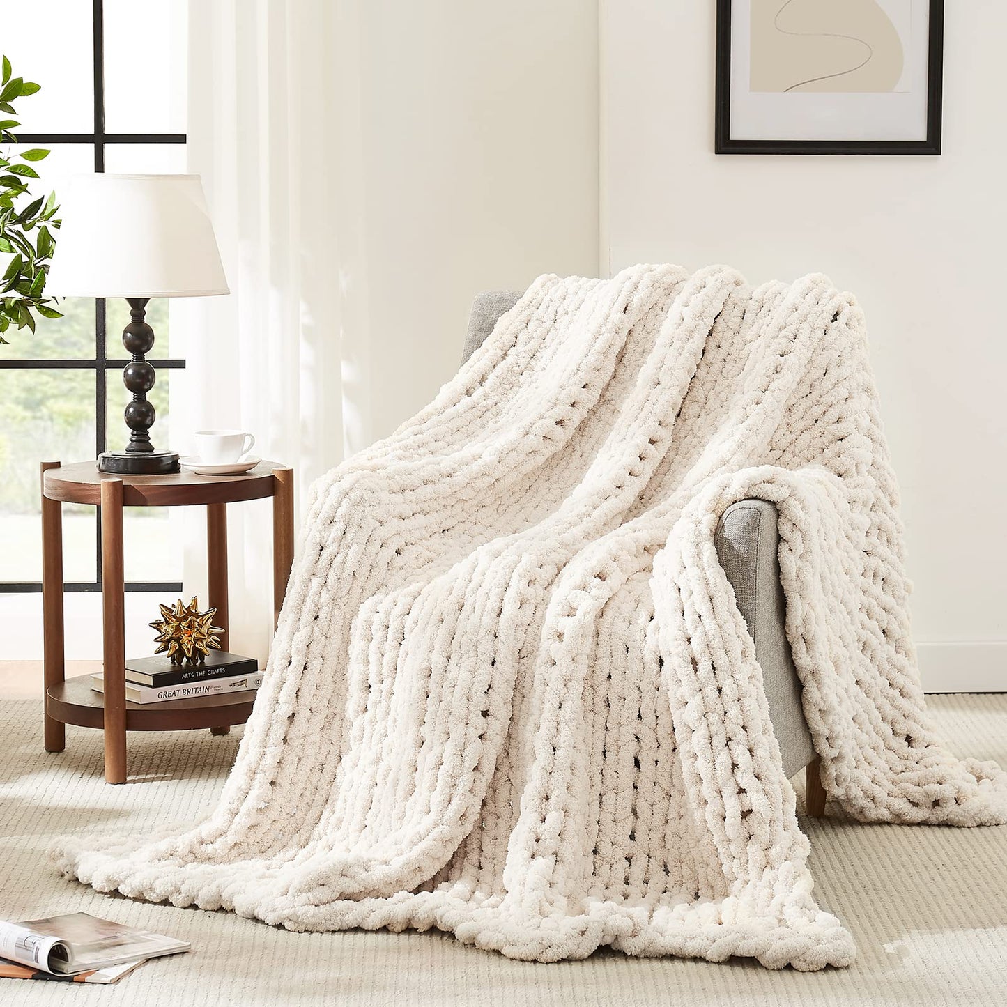 Handmade Chenille Chunky Knit Blanket – Ultra Soft & Stylish Throw