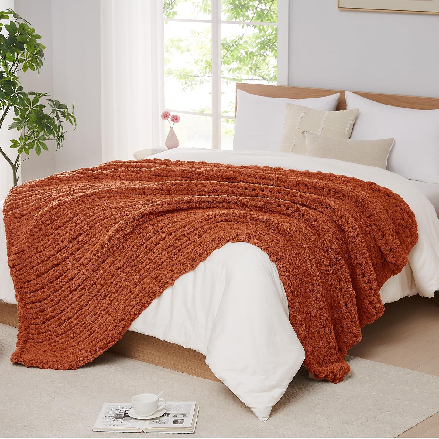 Handmade Chenille Chunky Knit Blanket – Ultra Soft & Stylish Throw