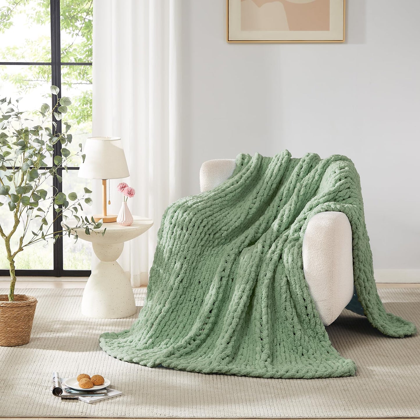 Handmade Chenille Chunky Knit Blanket – Ultra Soft & Stylish Throw