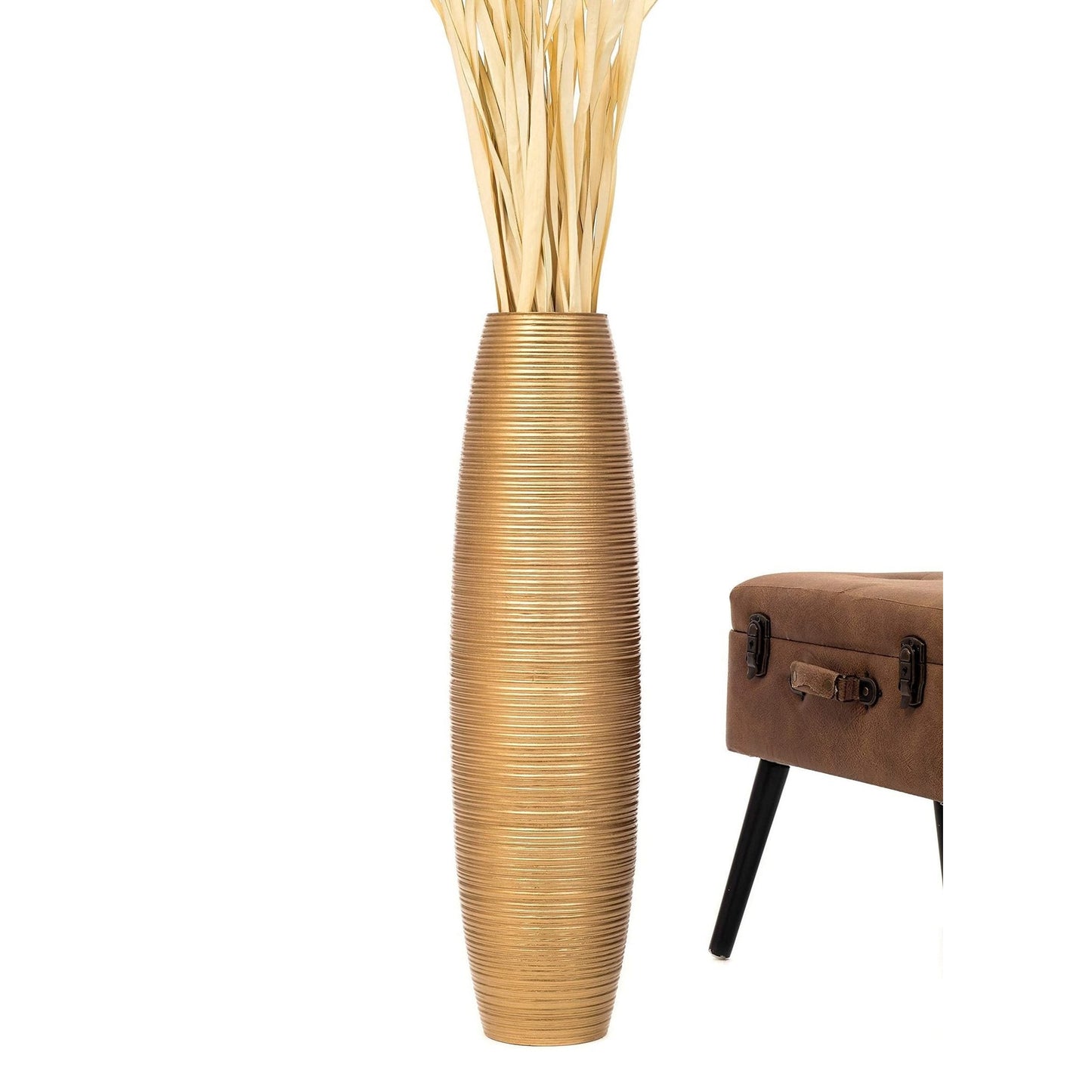 Suuri puinen lattiamaljakko, 70 cm
