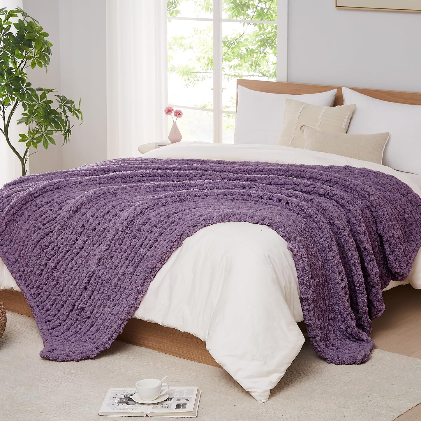 Handmade Chenille Chunky Knit Blanket – Ultra Soft & Stylish Throw