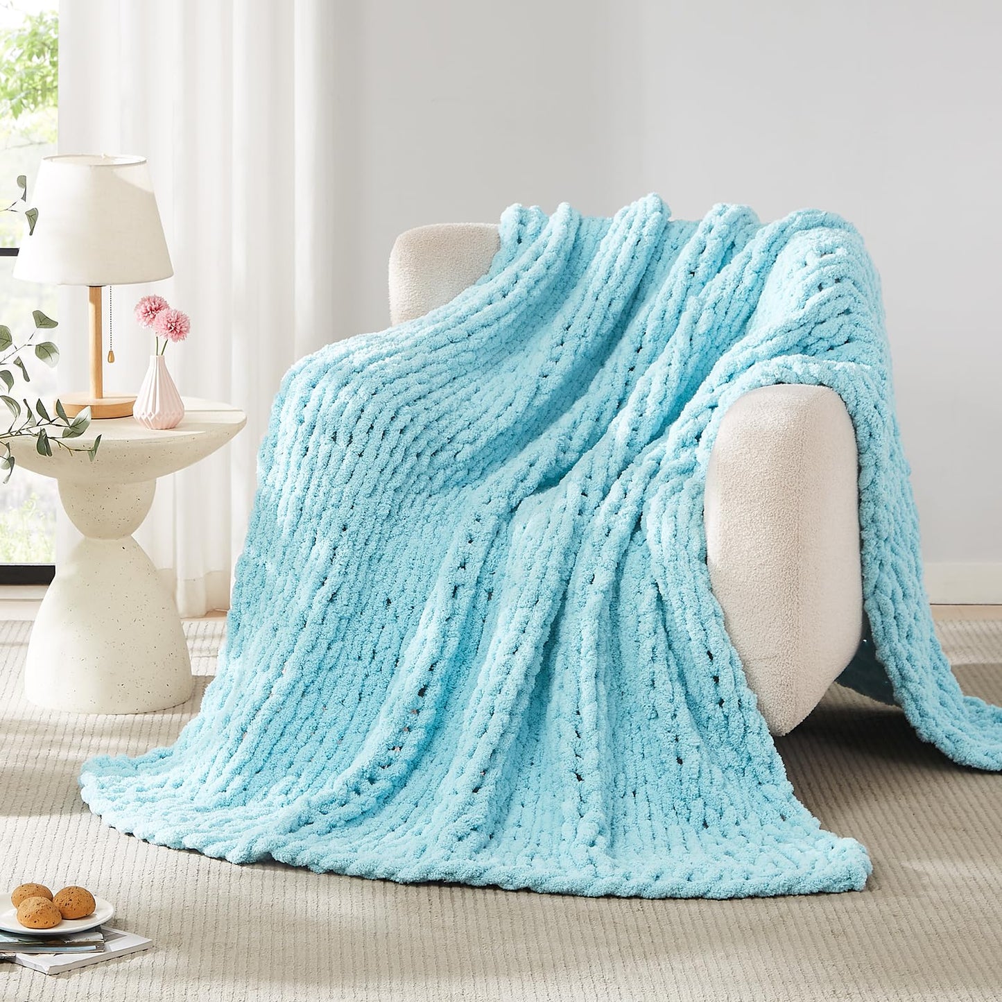 Handmade Chenille Chunky Knit Blanket – Ultra Soft & Stylish Throw