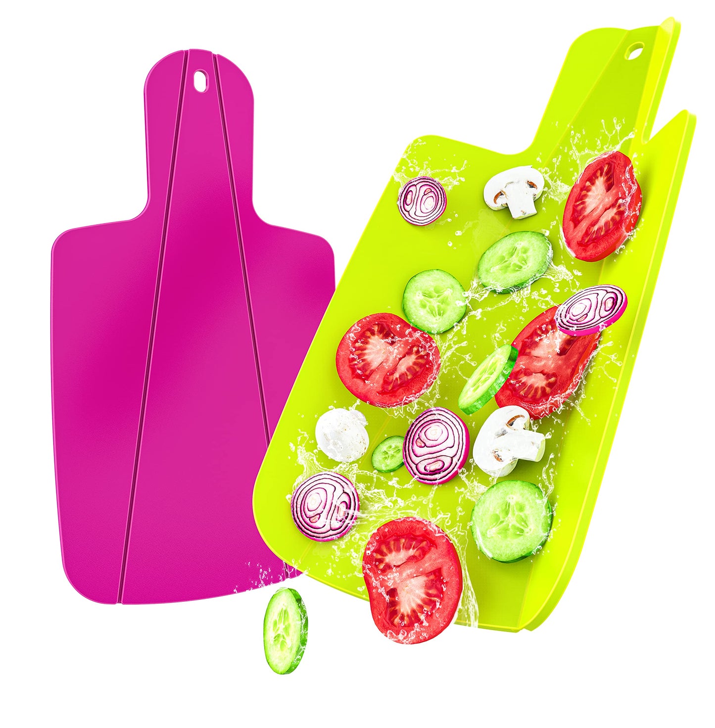 Foldable Chopping Board – Space-Saving Folding Kitchen Board (Green & Pink)