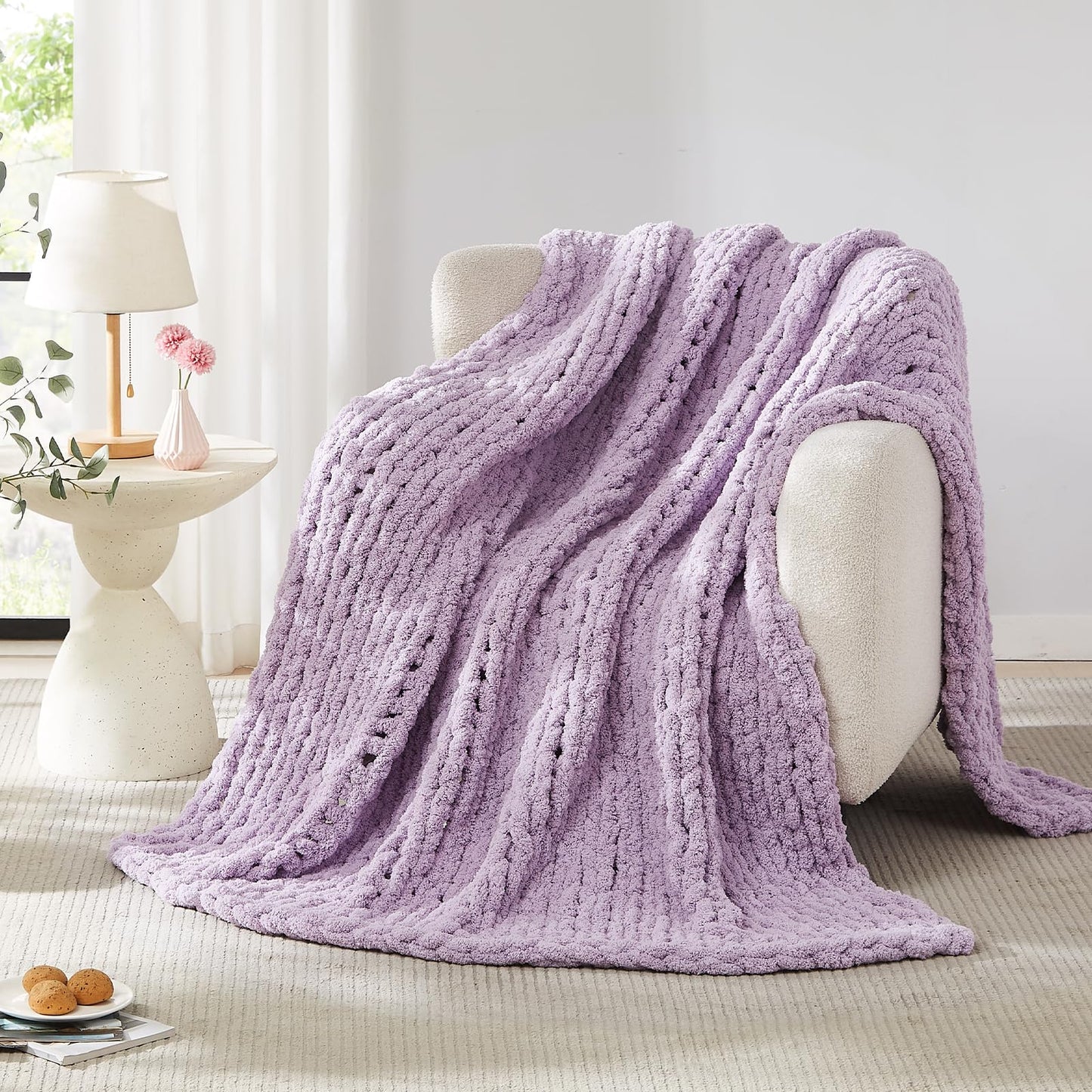 Handmade Chenille Chunky Knit Blanket – Ultra Soft & Stylish Throw