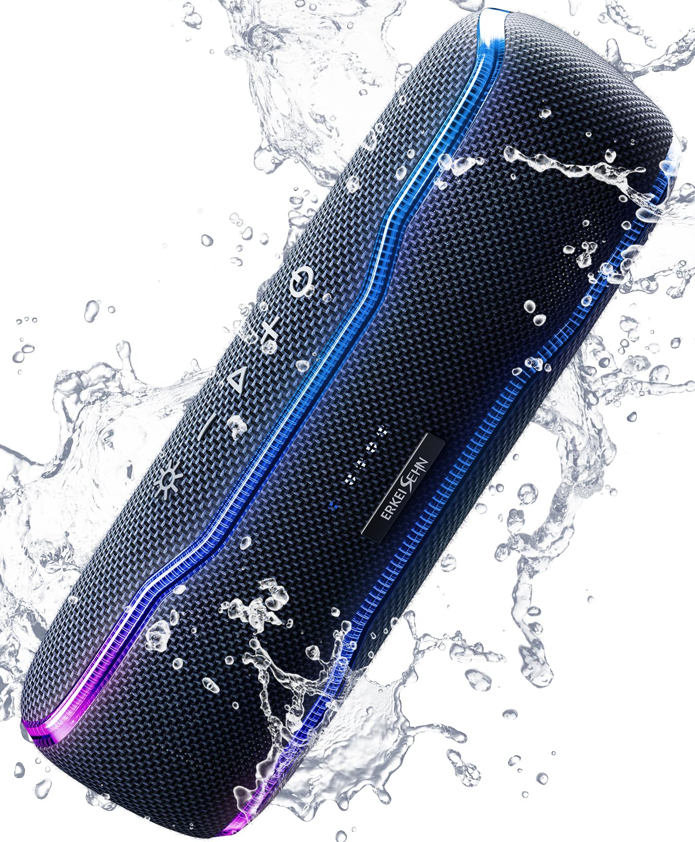 Portable Bluetooth Speaker – IPX7 Waterproof, 25W Super Bass, 24H Playtime, Colorful Lights, 100ft Range, TWS Pairing, Perfect for Outdoor, Party, & Beach.