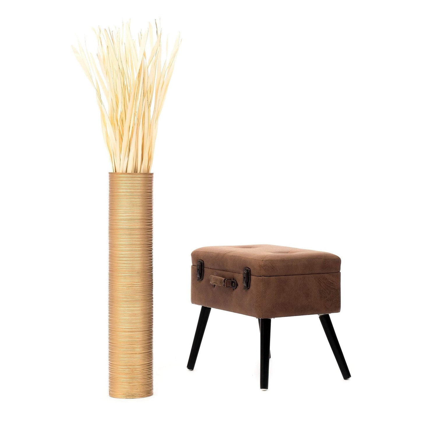 Puinen lattiamaljakko pampaheinille & oksille, 70 cm