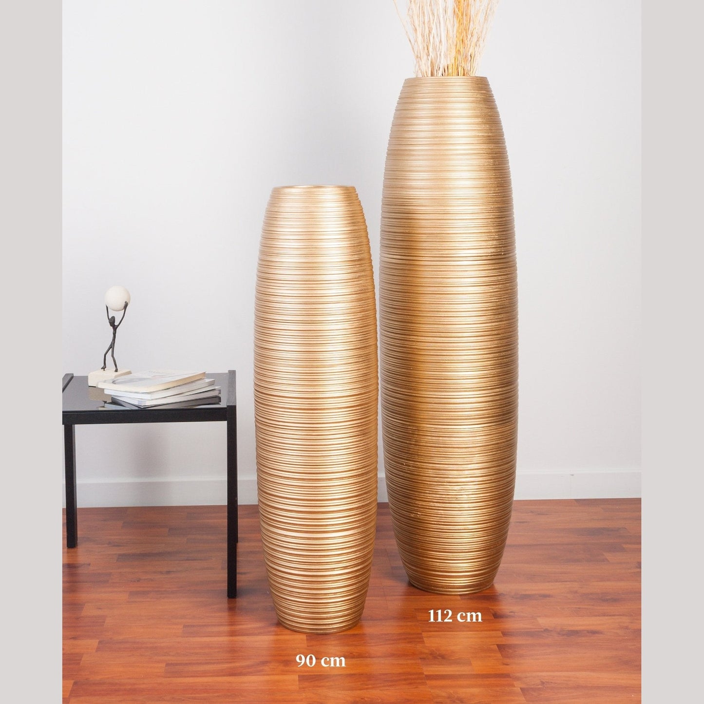 Suuri puinen lattiamaljakko, 70 cm
