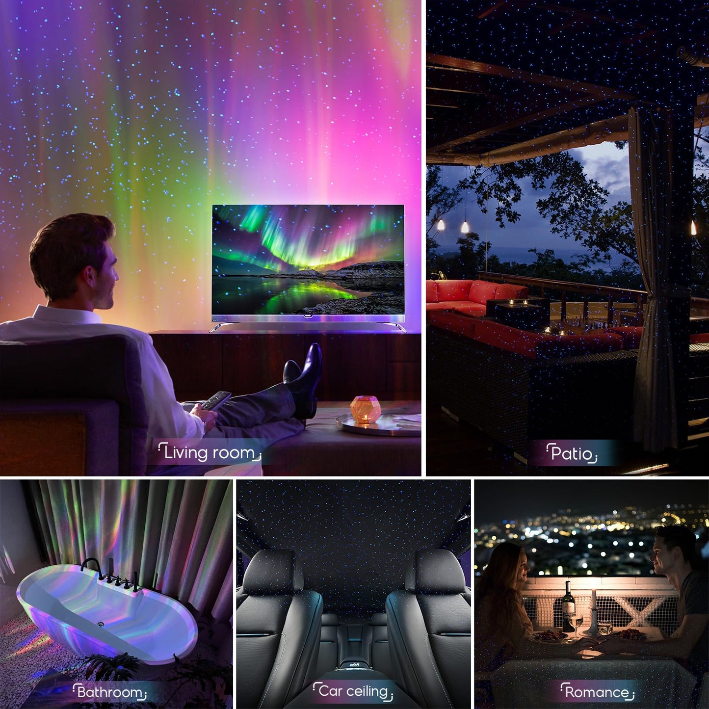 Rossetta Galaxy Star Projector – Night Light, White Noise, Bluetooth Speaker & Remote