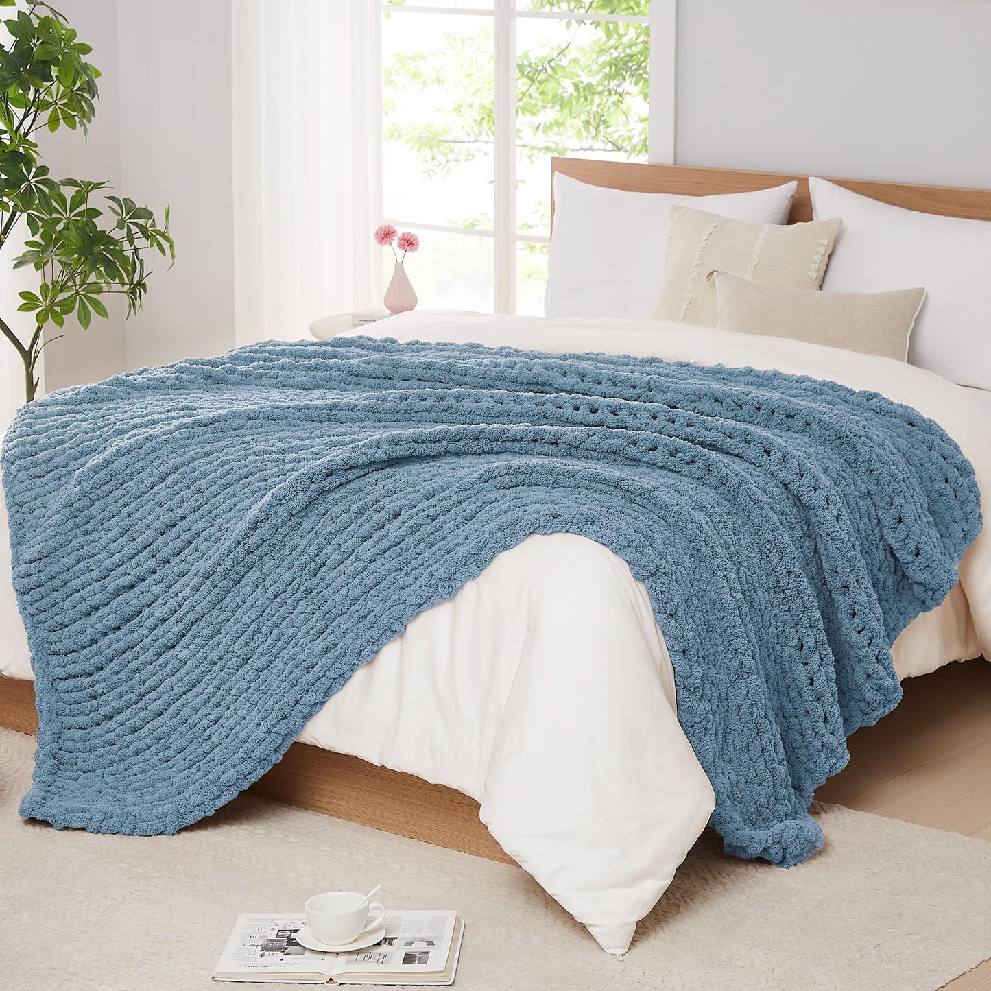 Handmade Chenille Chunky Knit Blanket – Ultra Soft & Stylish Throw