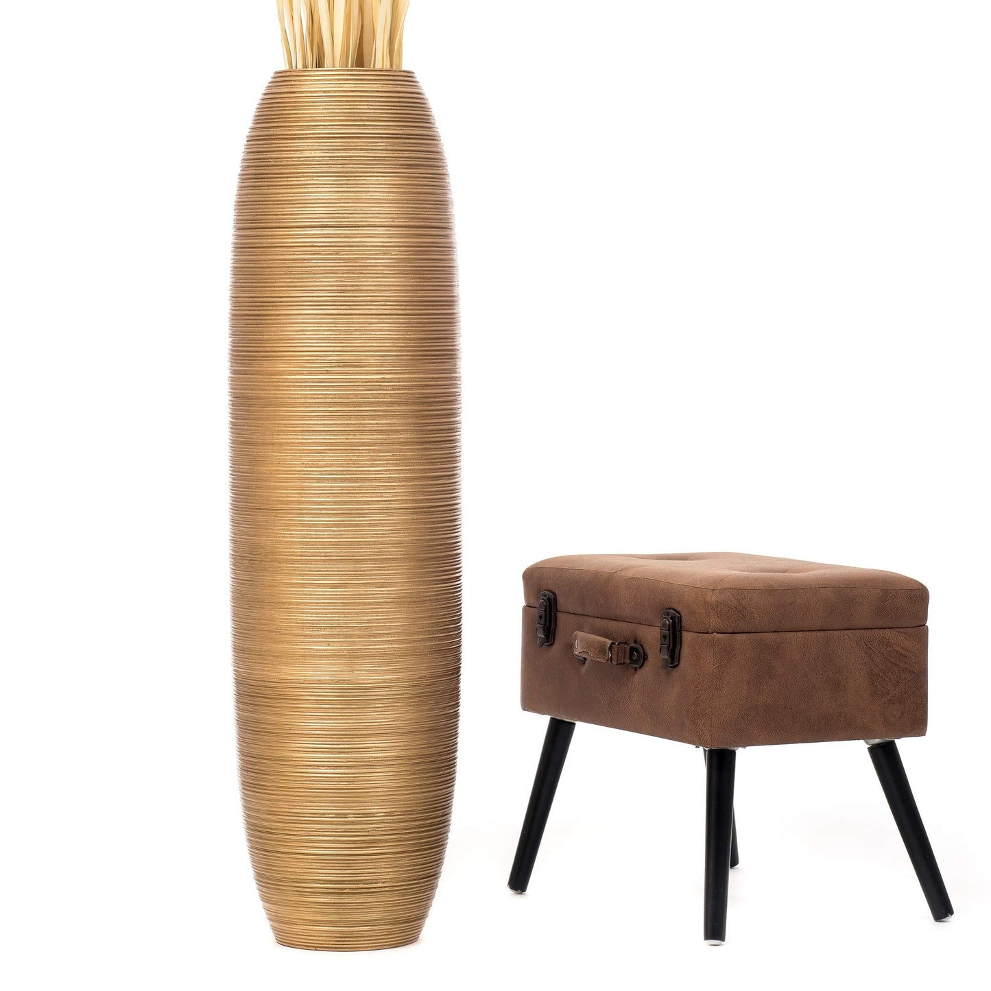 Suuri puinen lattiamaljakko, 70 cm