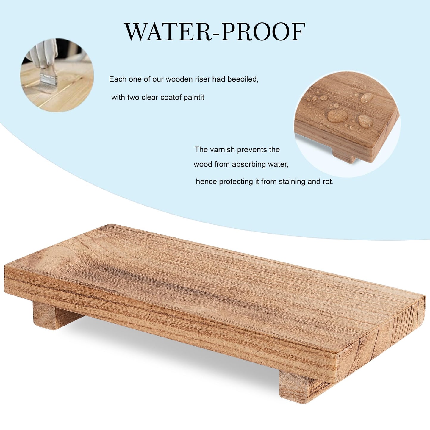 Small Wooden Tray Pedestal Stand