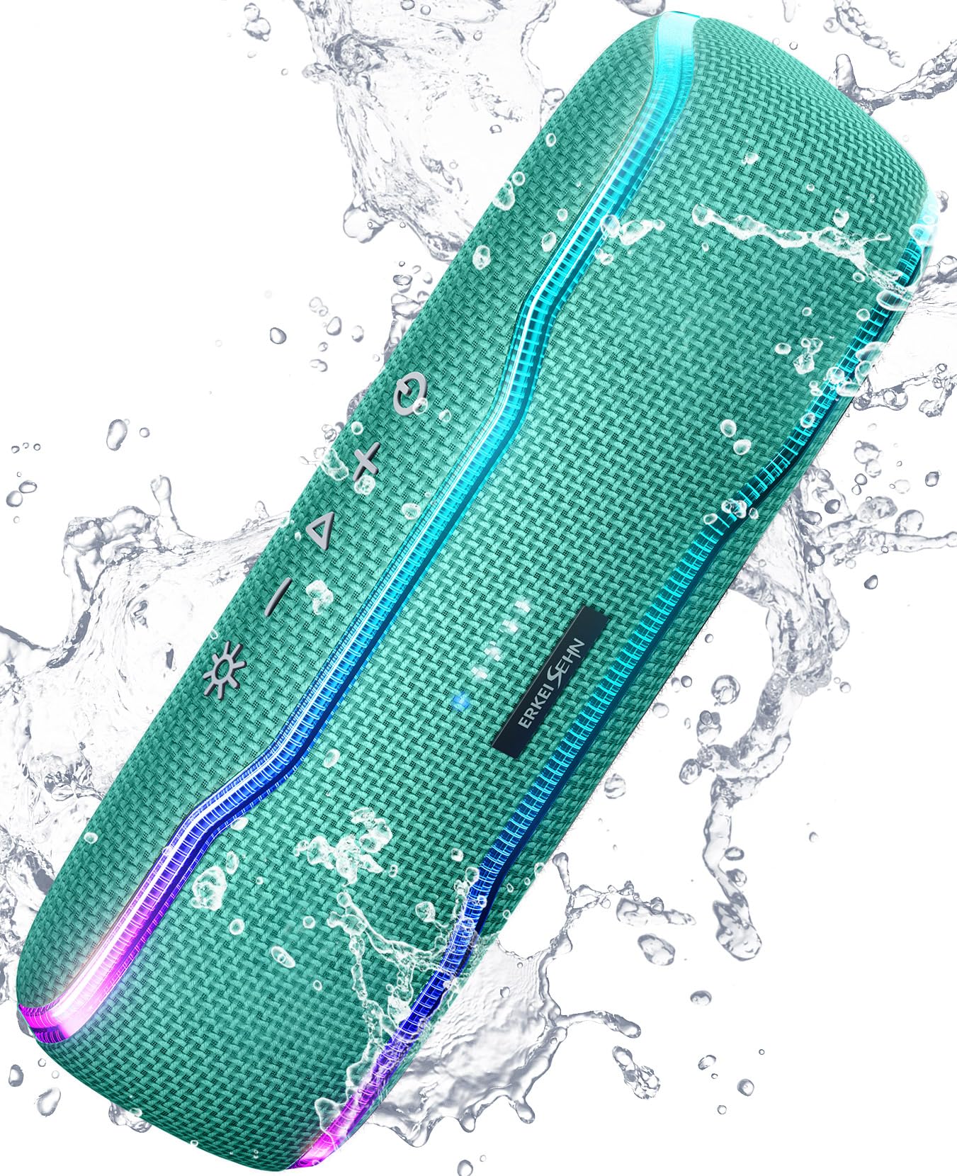 Portable Bluetooth Speaker – IPX7 Waterproof, 25W Super Bass, 24H Playtime, Colorful Lights, 100ft Range, TWS Pairing, Perfect for Outdoor, Party, & Beach.