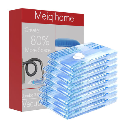 MEIQIHOME 16-Pack Vacuum Storage Bags with Electric Pump – 4J/4L/4M/4S for Clothes, Travel & Moving