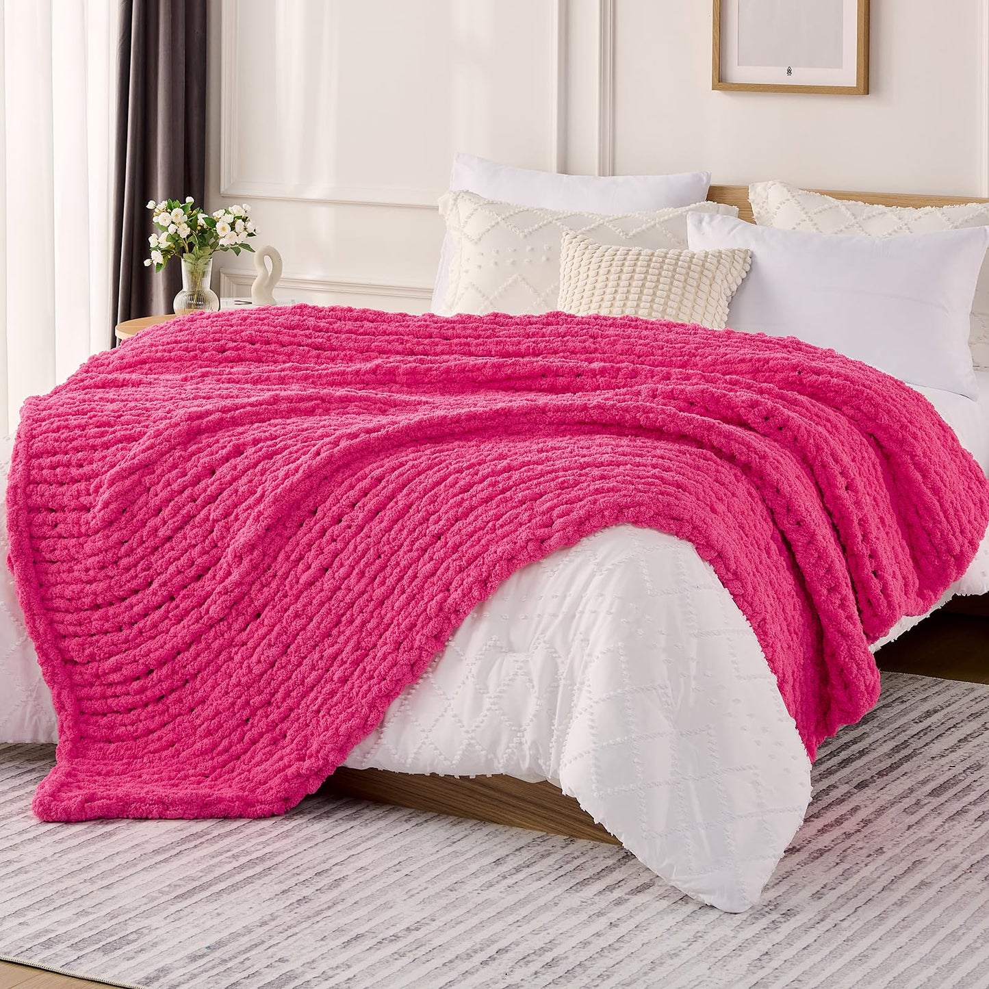 Handmade Chenille Chunky Knit Blanket – Ultra Soft & Stylish Throw