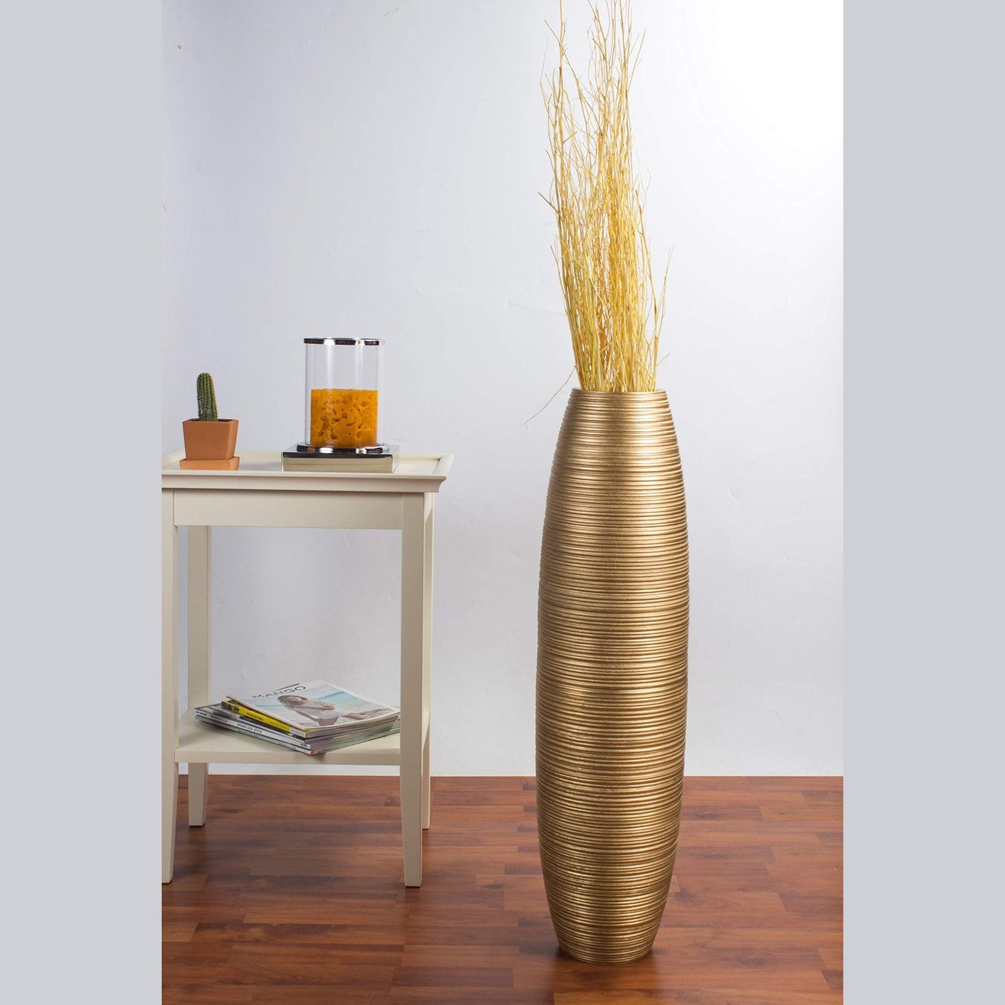 Suuri puinen lattiamaljakko, 70 cm