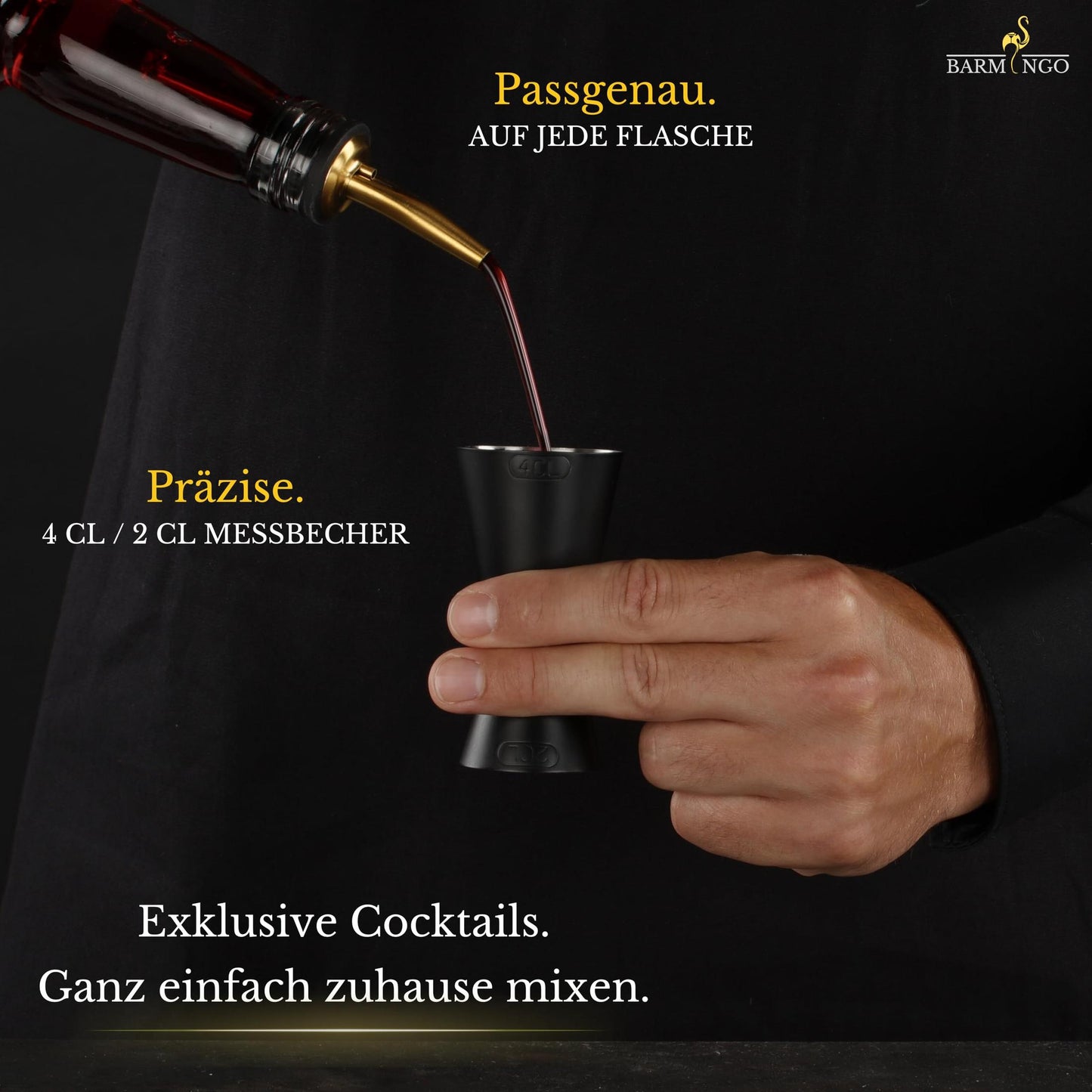 Cocktail Shaker Set [1,3 - SEHR GUT] - 500ml Edelstahl Cocktailshaker mit Bar Zubehör, Cocktail Set | Bar Set | Barkeeper Set | Cocktail Mix Set | Bar Geschenkset | Schwarz-Silber